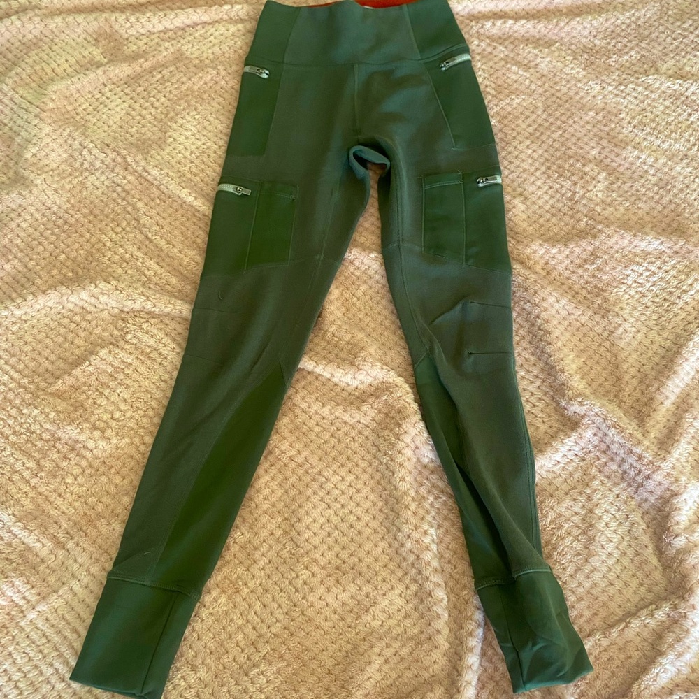 Free people, army, green, XS, zippered, hiking leggings